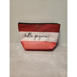Clinique x Kate Spade Makeup Bag "Hello Gorgeous" Red White Pink New 2023